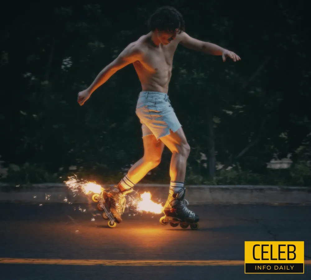 Benson Boone rollerblading